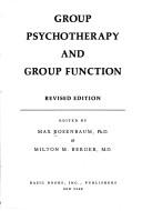 Cover for Group psychotherapy and group function