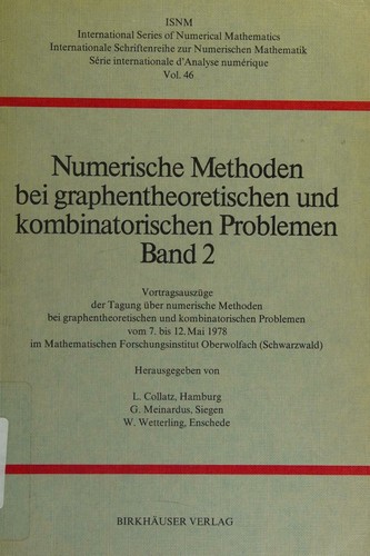 Cover for Numerische Methoden bei graphentheoretischen und kombinatorischen Problemen