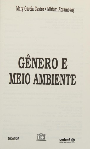 Cover for Gênero e meio ambiente