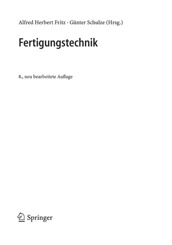 Cover for Fertigungstechnik