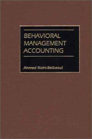 Cover for Behavioral Management Accounting