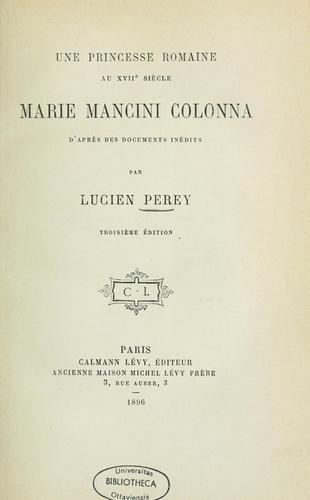 Cover for Une Princesse romaine au XVIIe siècle