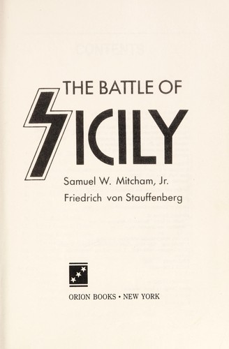 Cover for The battle of Sicily
