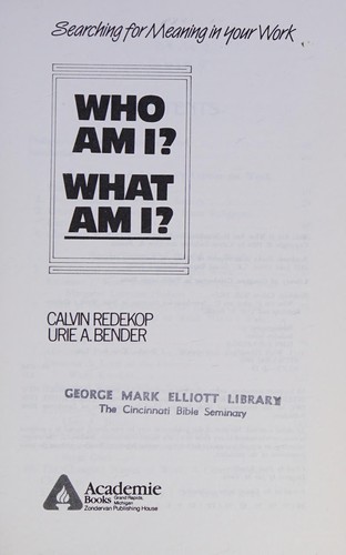 Cover for Who am I? what am I?