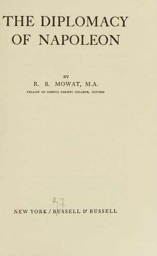 Cover for THE DIPLOMACY OF NAPOLEON