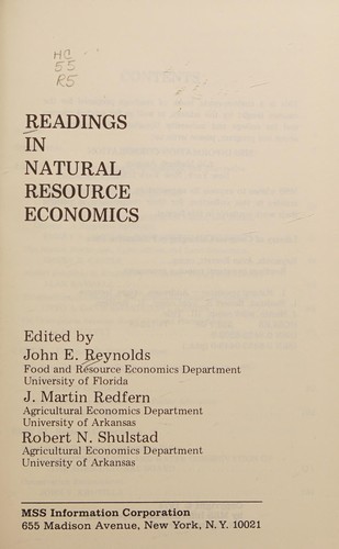 Cover for Readings in natural resource economics.