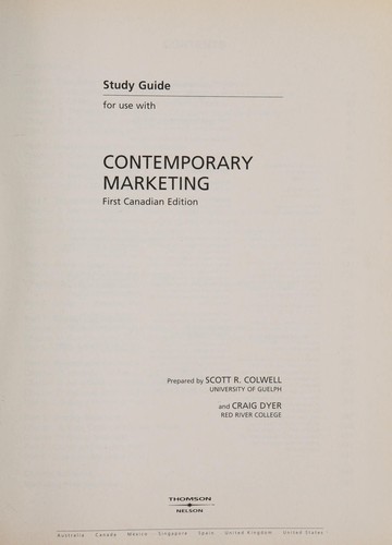 Cover for Study guide for use with Contemporary marketing