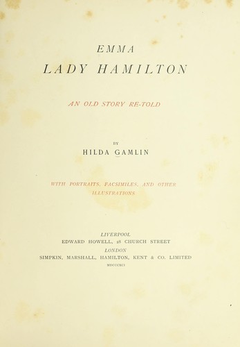 Cover for Emma, Lady Hamilton