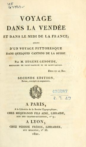 Cover for Voyage dans la Vendée et dans le Midi de la France