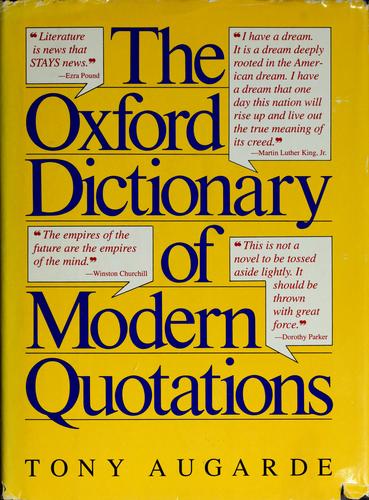 Cover for The Oxford dictionary of modern quotations