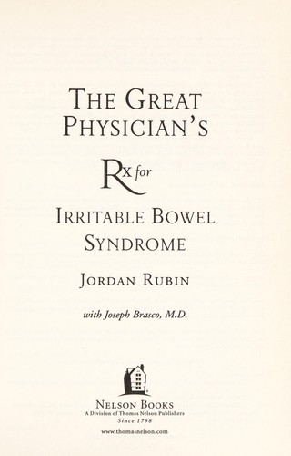 Cover for The great physician's Rx for irritable bowel syndrome