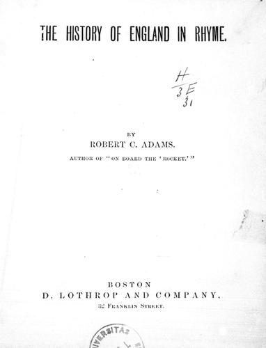 Cover for The history of England in rhyme