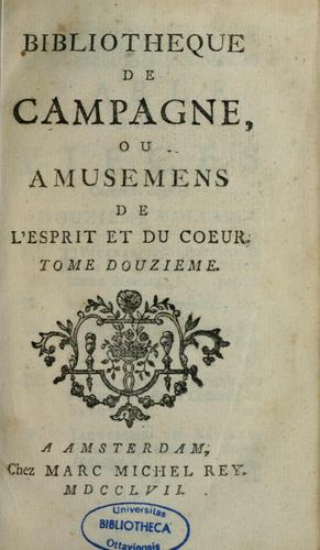 Cover for Bibliotheque de campagne