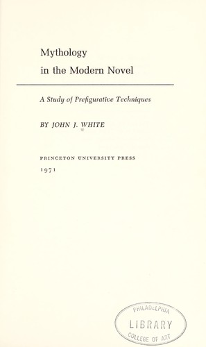 Cover for Mythology in the modern novel