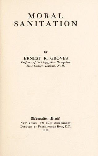 Cover for Moral sanitation