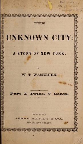 Cover for The unknown city