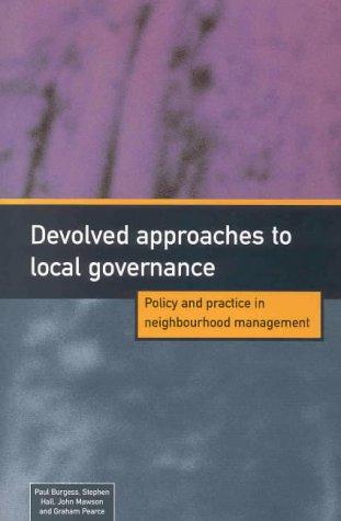 Cover for Devolved Approaches to Local Governance