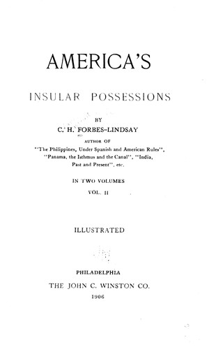 Cover for America's insular possessions