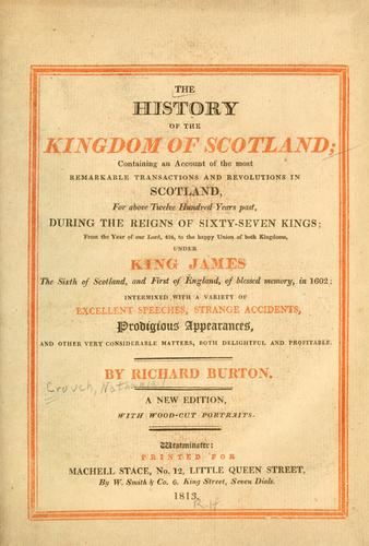 Cover for The history of the kingdom of Scotland
