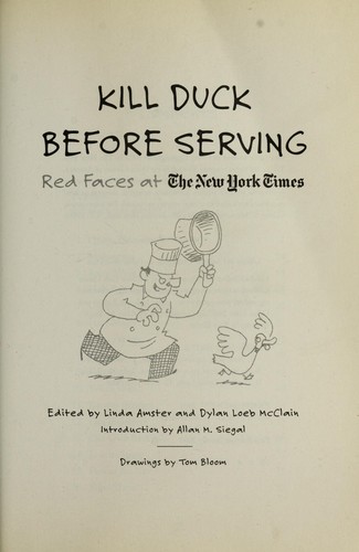 Cover for Kill duck before serving