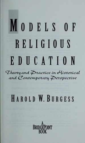 Cover for Models of religious education