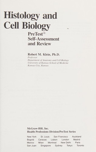 Cover for Histology and Cell Biology