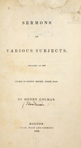 Cover for Sermons on various subjects