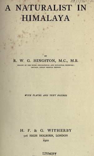 Cover for A naturalist in Himalaya