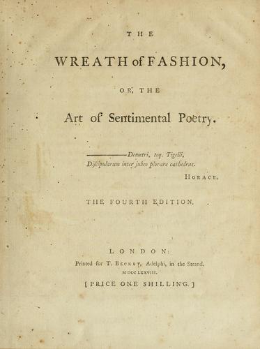 Cover for wreath of fashion; or, The art of sentimental poetry.