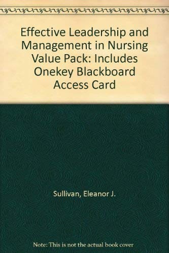 Cover for Effective Leadership and Management in Nursing Value Pack