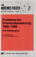 Cover for Probleme der Dramenübersetzung 1960-1988
