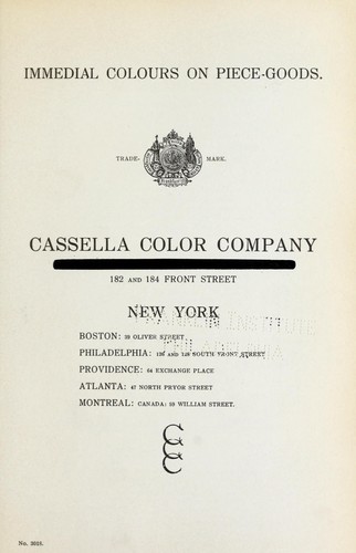 Cover for Immedial colours on piece-goods