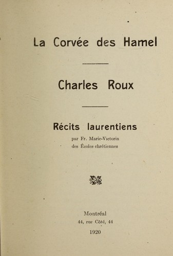 Cover for La corvée des Hamel