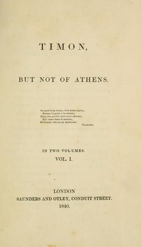 Cover for Timon, but not of Athens