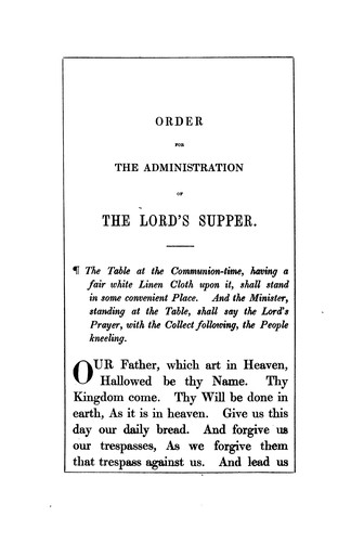Cover for Order of administration of the Lord's supper and baptism; the forms of solemnization of ...