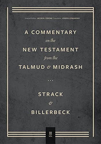 Cover for Commentary on the New Testament from the Talmud and Midrash, Vol. 3