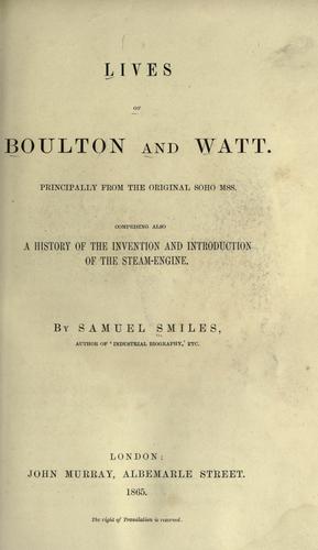 Cover for Lives of Boulton and Watt.