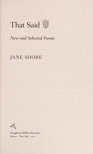Cover for That said