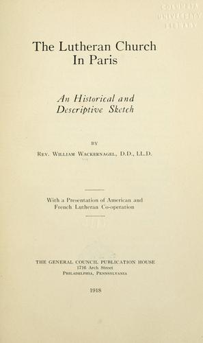 Cover for The Lutheran church in Paris