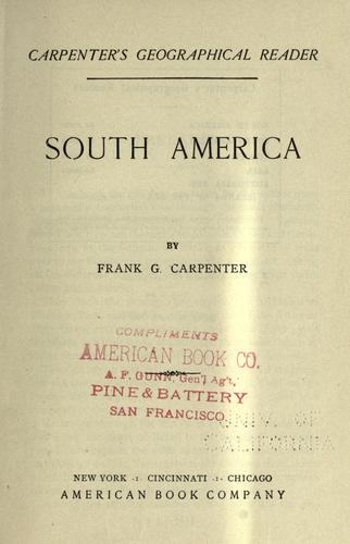 Cover for Carpenter's geographical reader