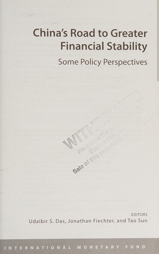 Cover for China's Road to Greater Financial Stability