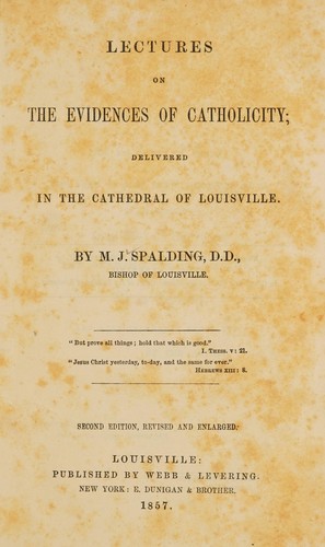 Cover for Lectures on the evidences of catholicity
