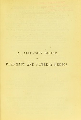 Cover for A laboratory course of pharmacy and materia medica