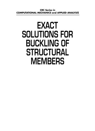 Cover for Exact solutions for buckling of structural members
