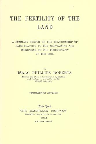 Cover for The fertility of the land
