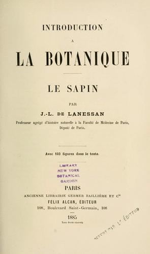 Cover for Introduction à la botanique.