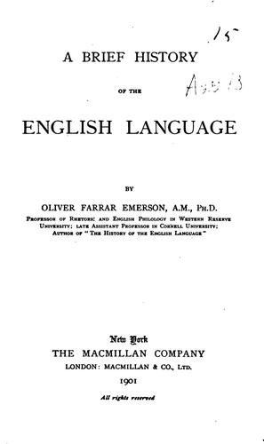 Cover for A brief history of the English language