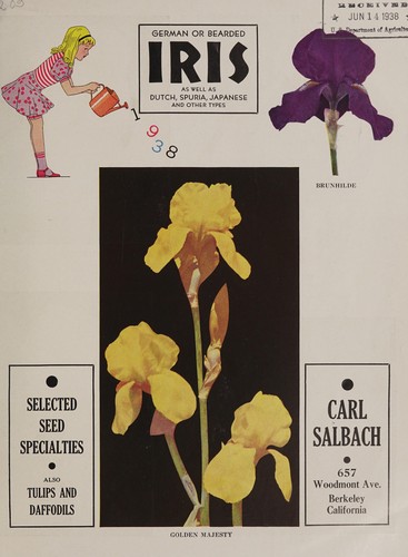 Cover for German or bearded Iris, as well as Dutch, spuria, Japanese and other types, 1938