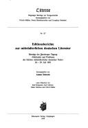 Cover for Editionsberichte zur mittelalterlichen deutschen Literatur