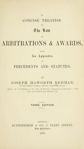 Cover for A concise treatise on the law of arbitrations & awards